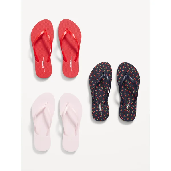 Flip-Flop Sandals 3-Pack (Partially Plant-Based) - CHERRY RED