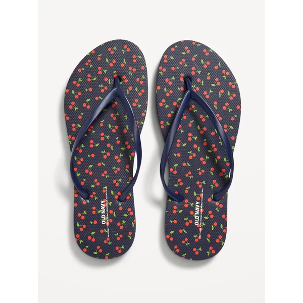 Flip-Flop Sandals (Partially Plant-Based) - Navy Cherries