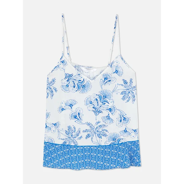 Floral Border Cami - Ivory