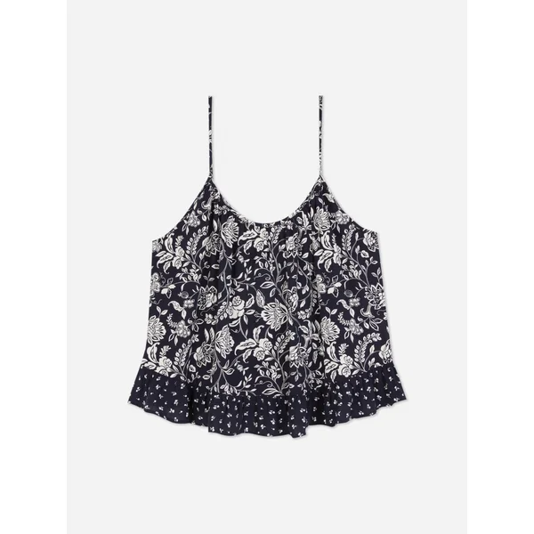 Floral Cami Pajama Top - Navy