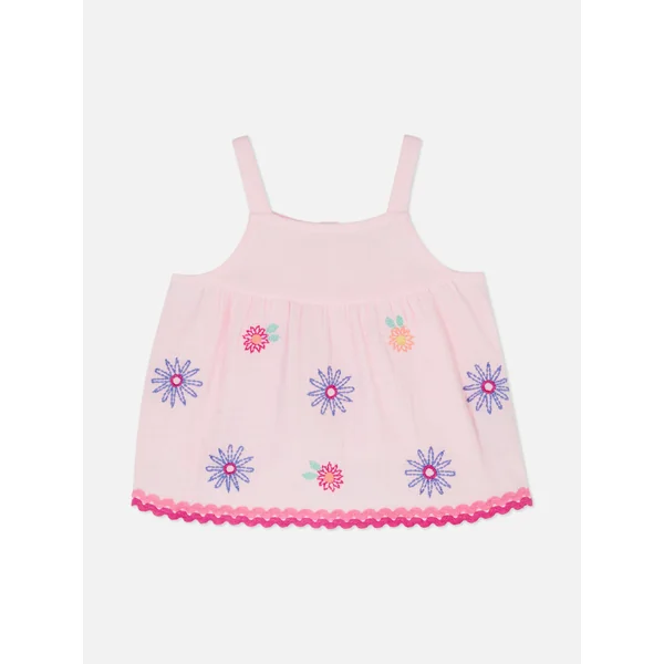 Floral Embroidered Blouse - Pink