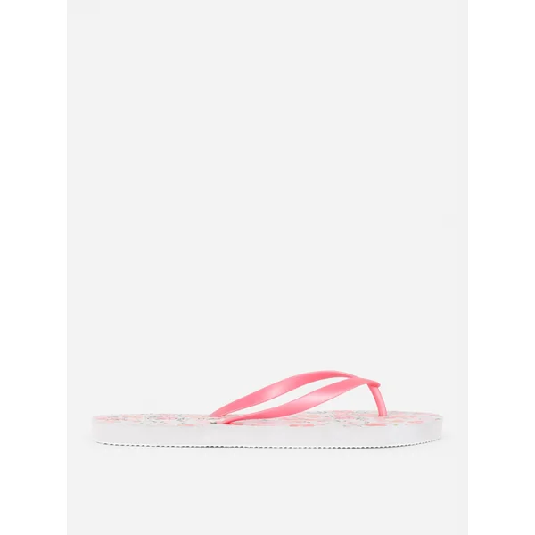 Floral Flip Flops - Pink