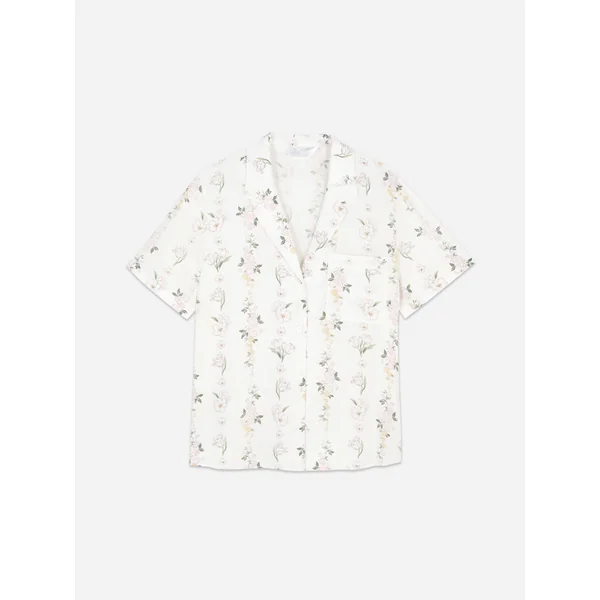 Floral Print Pajama Top - Multi