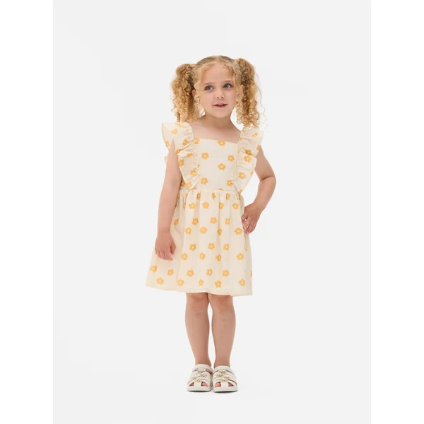 Floral Ruffle Dress - Ivory