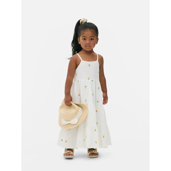 Floral Tiered Dress - White