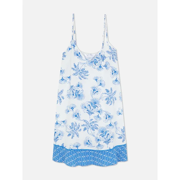 Floral Toile Border Chemise - Ivory