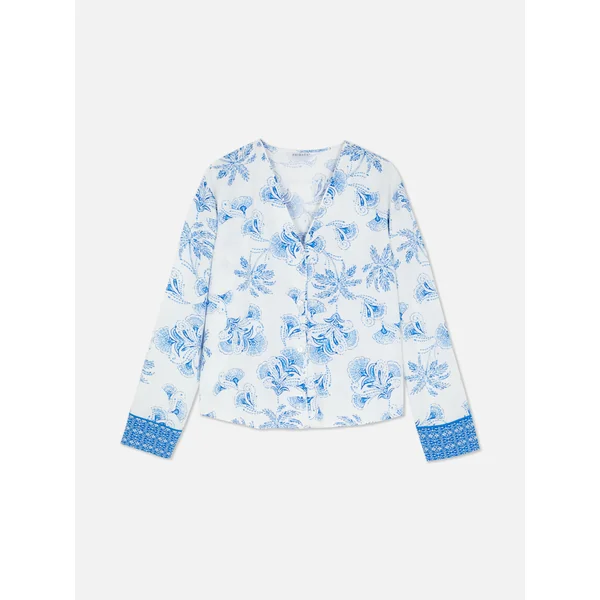Floral Toile Border Shirt - Ivory