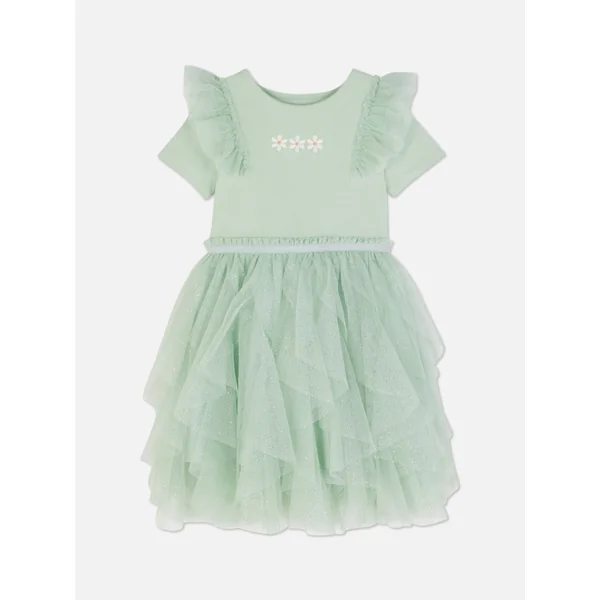 Flower Tutu Dress - Green