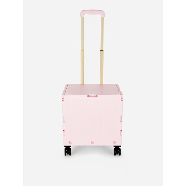 Folding Wheeled Crate - Pink