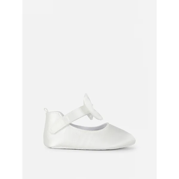 Formal Bow Ballet Flats - White