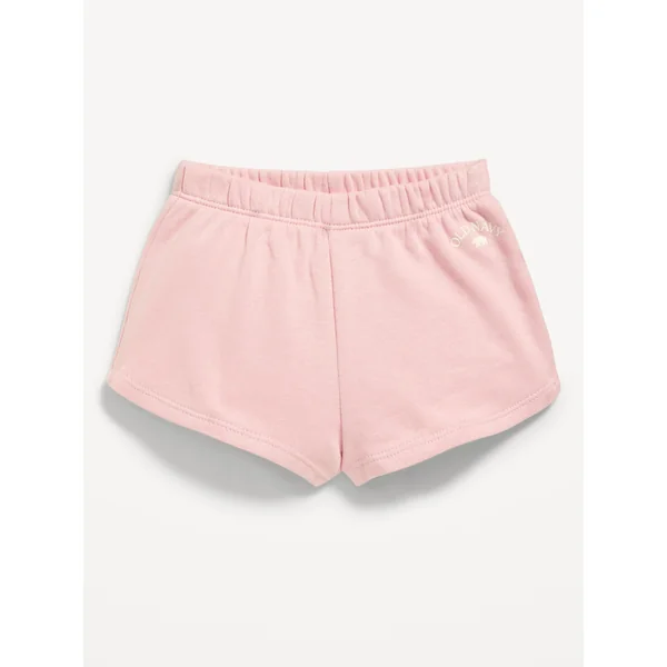 French Terry Dolphin-Hem Shorts for Baby - Abalone Pink