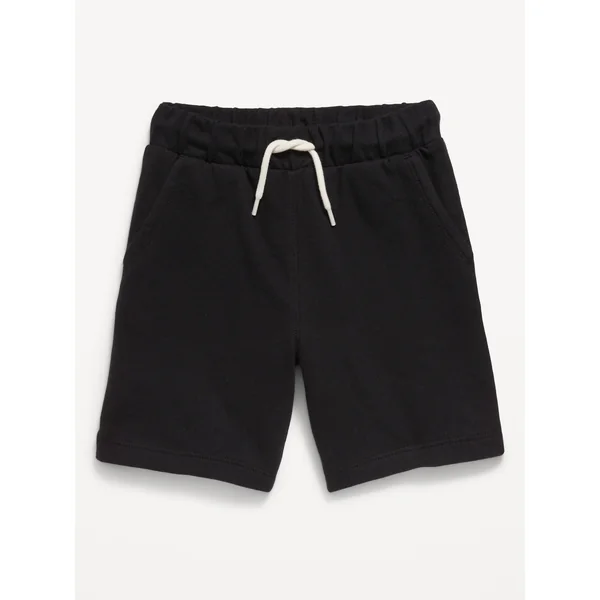 French-Terry Jogger Shorts for Toddler Boys - Black Jack