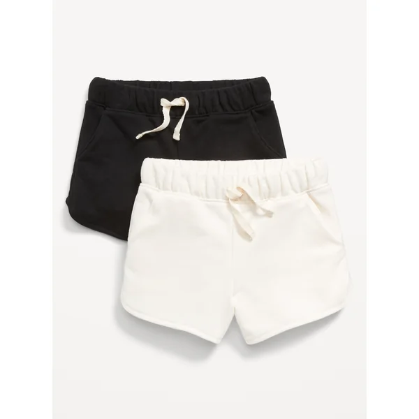 French-Terry Shorts 2-Pack for Toddler Girls - Neutral