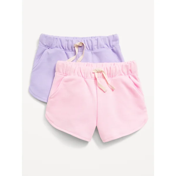 French-Terry Shorts 2-Pack for Toddler Girls - Oleander