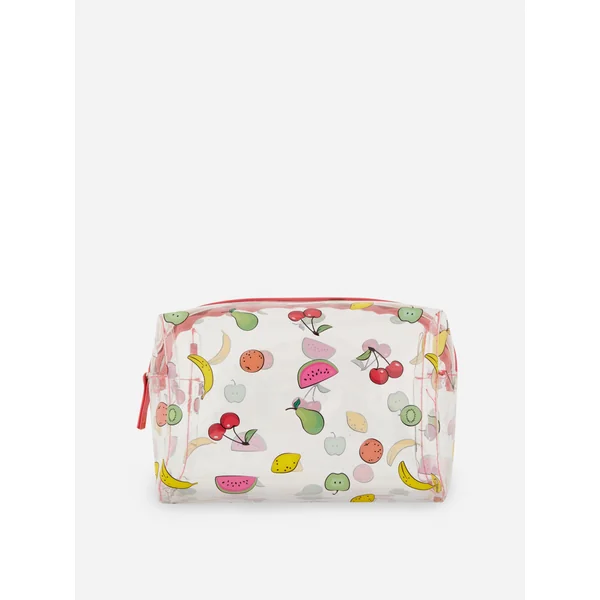 Fruit Print Transparent Makeup Bag - Multi