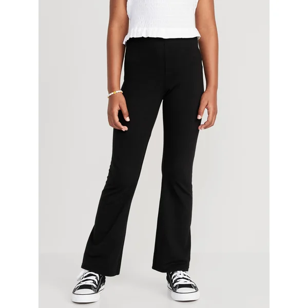 Full-Length Flared Leggings for Girls - Black Jack