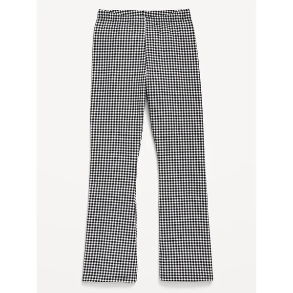 Full-Length Flared Leggings for Girls - Gingham