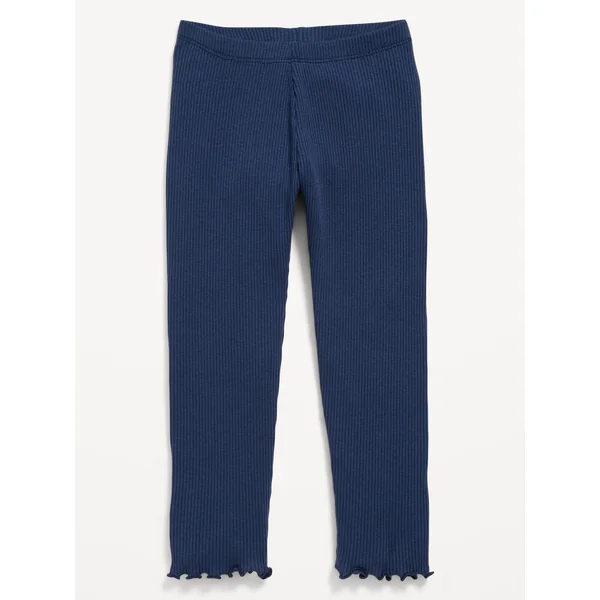 Full-Length Rib-Knit Leggings for Toddler Girls - OBSCURE NIGHT