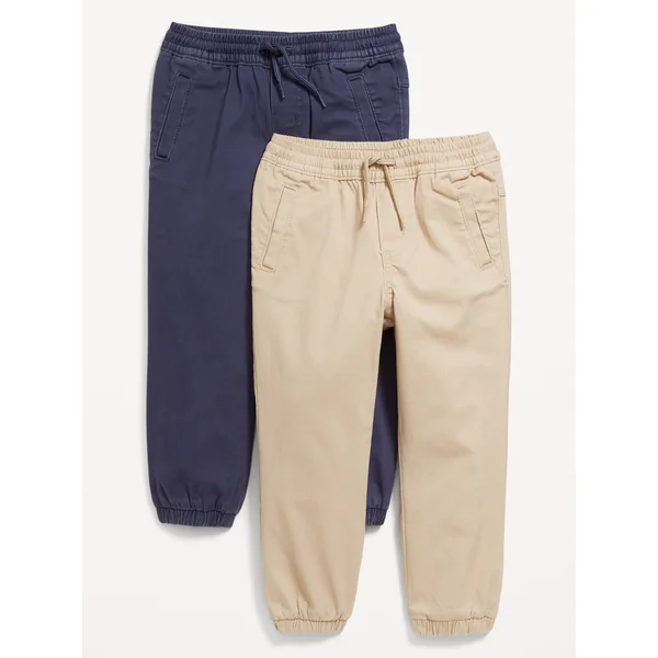 Functional-Drawstring Jogger Pants 2-Pack for Toddler Boys - Volcanic Glass