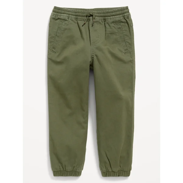 Functional-Drawstring Jogger Pants for Toddler Boys - Olive Green
