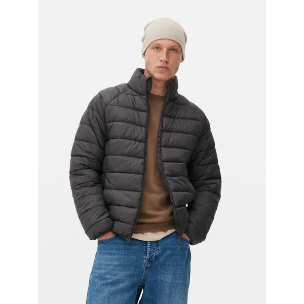 Funnel Neck Puffer Jacket - Charcoal