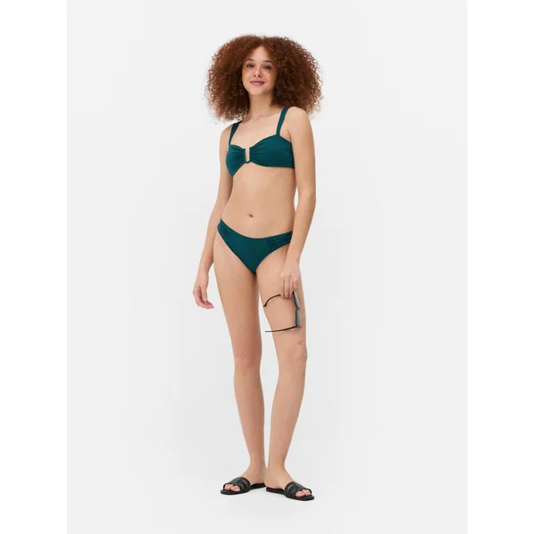 Gathered Bikini Bottoms - Teal