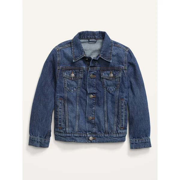 Gender-Neutral Cotton Non-Stretch Jean Jacket for Kids - Medium Washed