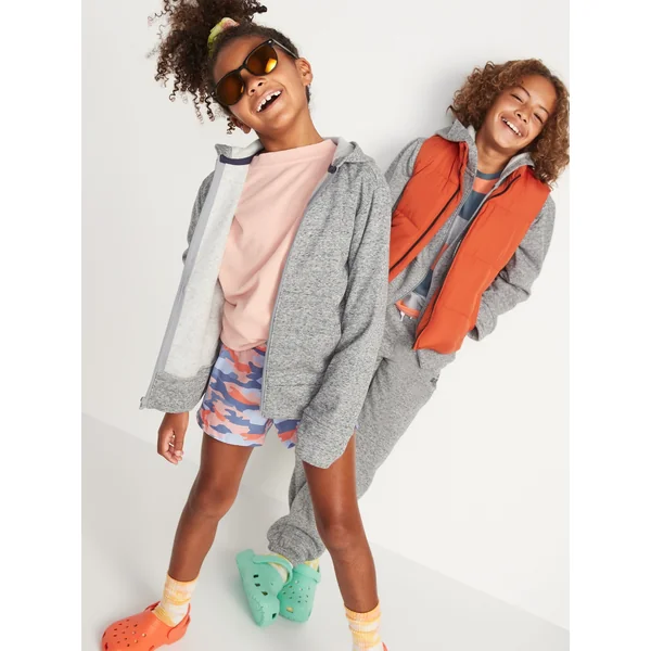 Gender-Neutral Zip Hoodie for Kids - Heather Gray