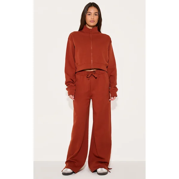 Ginger Interlock Wide Leg Split Hem Sweatpants