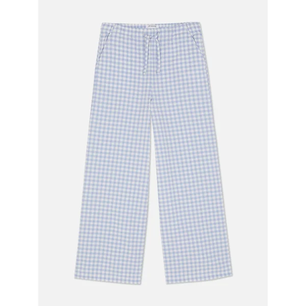 Gingham Seersucker Pants - Blue