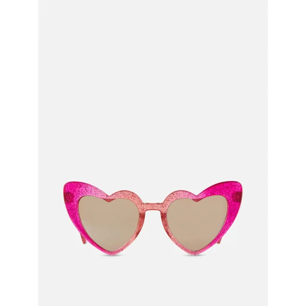 Glitter Heart Frame Sunglasses - Multi