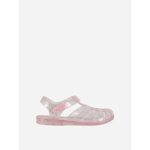 Glittery Jelly Sandals - Pink