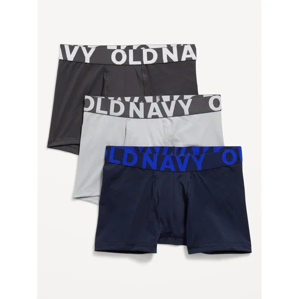Go-Dry Boxer-Briefs Performance Underwear 3-Pack for Boys - Black Combo