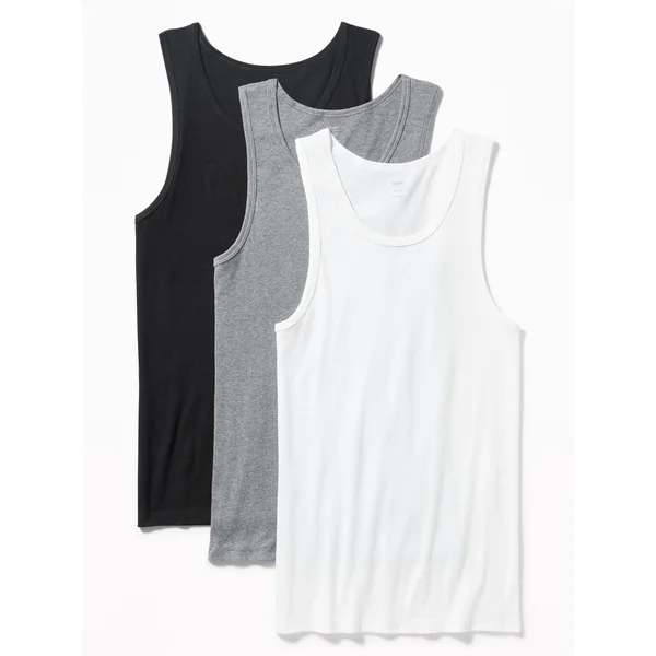 Go-Dry Rib-Knit Tank Tops 3-Pack - Basic Multi Pack