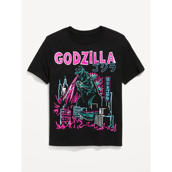 Godzilla™ Gender-Neutral Graphic T-Shirt for Kids - Black Jack