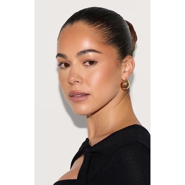 Gold Chubby Huggie Hoop Earrings