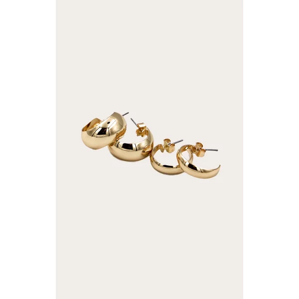Gold Chunky Multi-pack Hoop Earrings