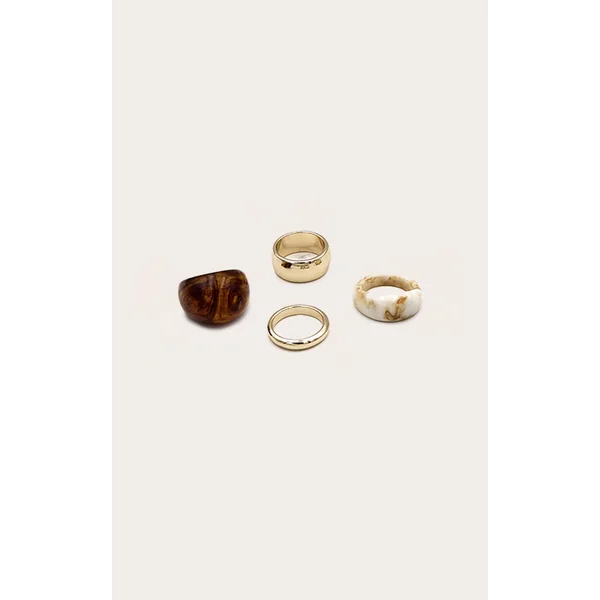 Gold Chunky Resin Multi-pack Rings