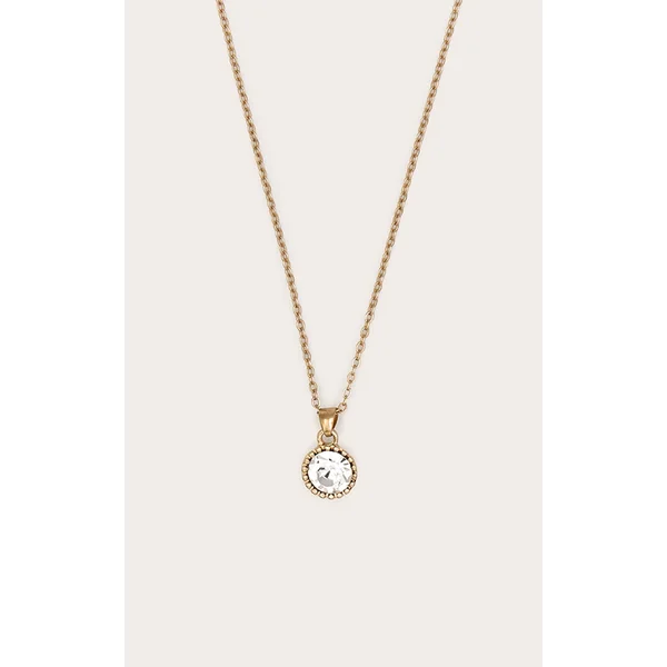 Gold Diamante Pendant Necklace