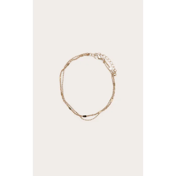 Gold Double Chain Layer Anklet