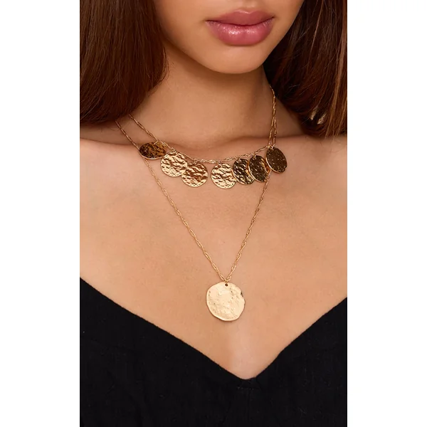 Gold Hammered Foil Effect Necklace
