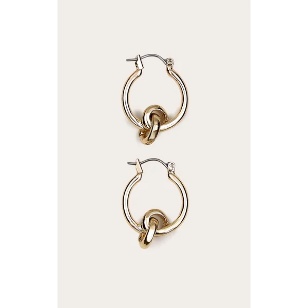 Gold Intertwined Double Hoop Earrings