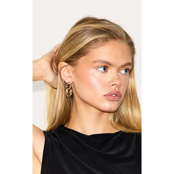 Gold Link Mini Statement Earrings