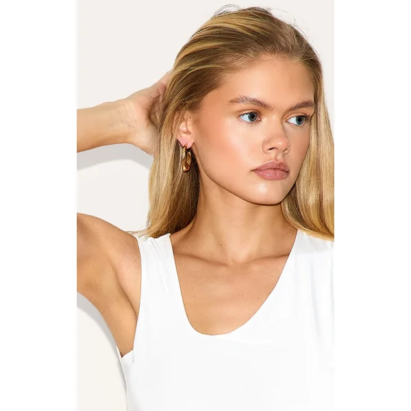 Gold Medium Twist Hoop Earrings