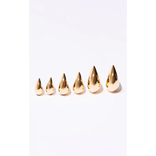 Gold Tear Drop Stud Earring Multi-pack