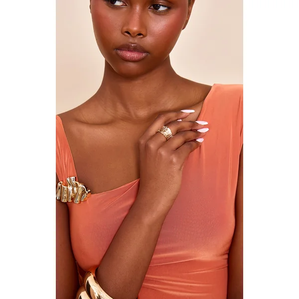 Gold Textured Abstract Ring