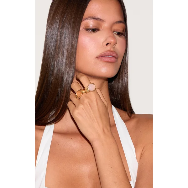 Gold Textured Resin Ring Multi-Pack