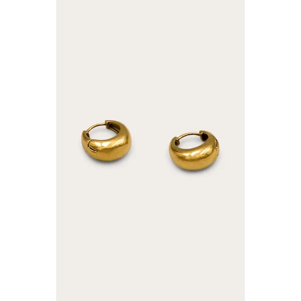 Gold Water Resistant Chunky Mini Hoop Earrings