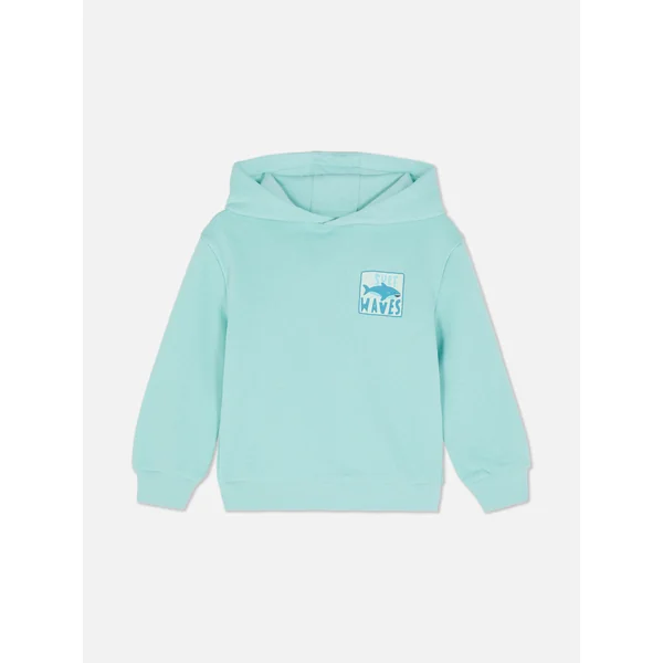 Graphic Pullover Hoodie - Turquoise