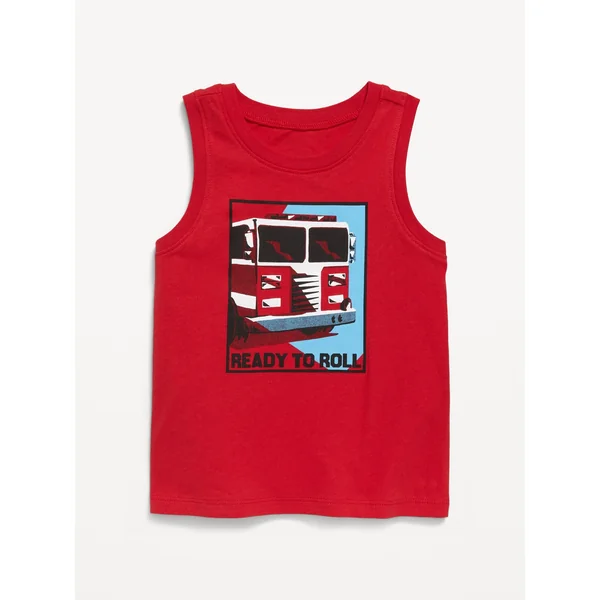 Graphic Tank Top for Toddler Boys - Robbie Red